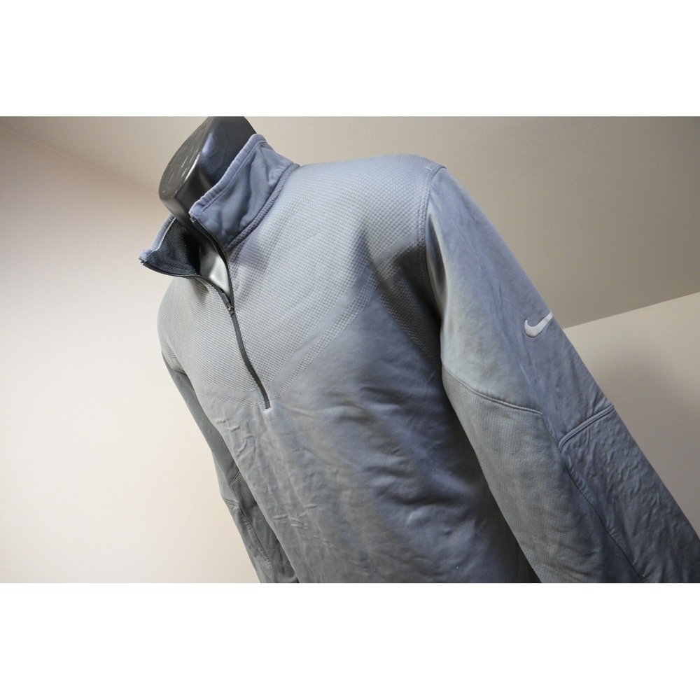 Nike Golf Pullover Men Large Gray Therma-FIT 1/4 Zip Textured Athletic Excellent